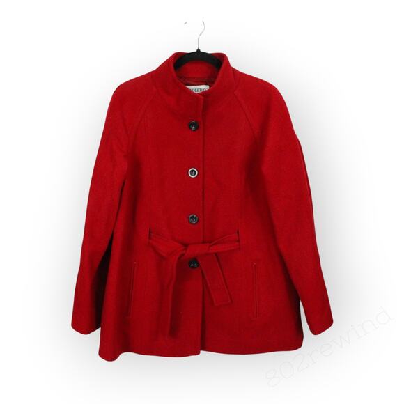 New S/M Pendleton Winter Getaway Coat Jacket MerinoWool MadeInUSA Red ALine - Picture 13 of 16